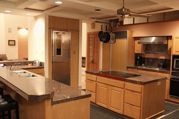 Main Ranch House Kitchen with walk-in fridge