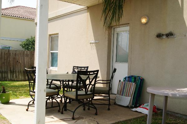 Rear patio with table