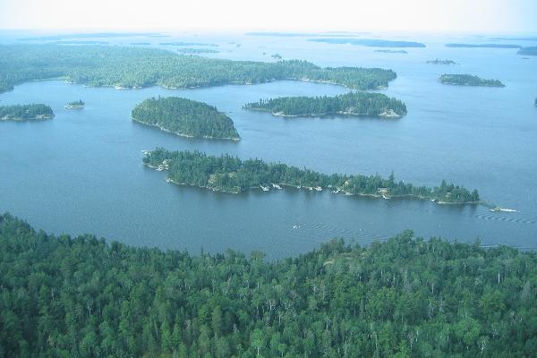 Arial view of Spruce Island
