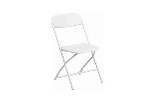 white folding chair