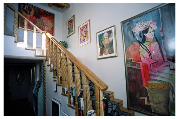 Stairway leading to the Woody Crumbo Room
