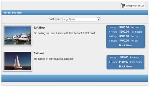 Booking Calendar with category filter