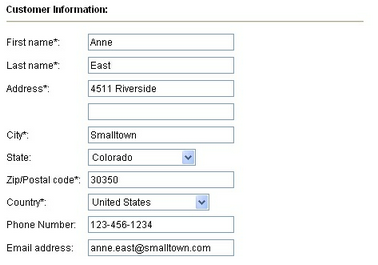 reservation - customer information