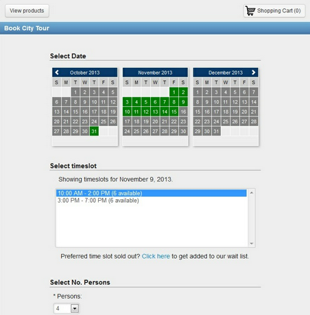 Schedules view