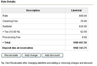 reservation - rate details